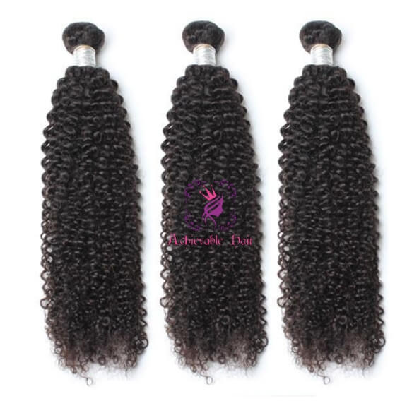 3 Hair Bundles-10A Kinky Curly Malaysian Hair