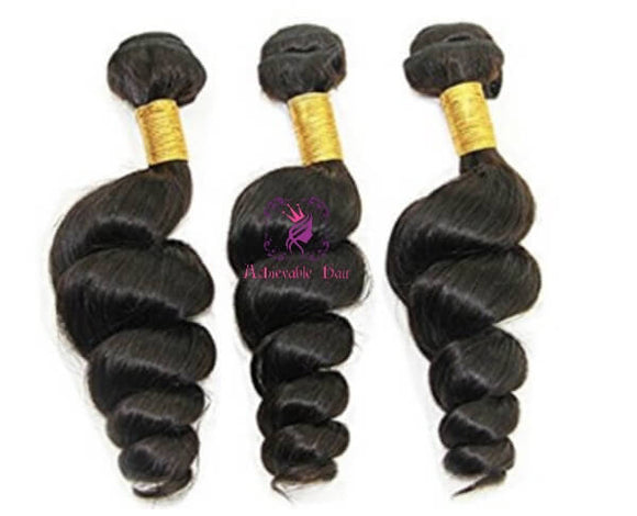 3 Hair Bundles- 10A Brazilian Loose Wave